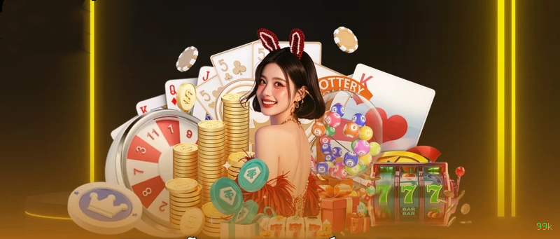 Imagem promocional do cassino online da 99k mostrando jogos ao vivo